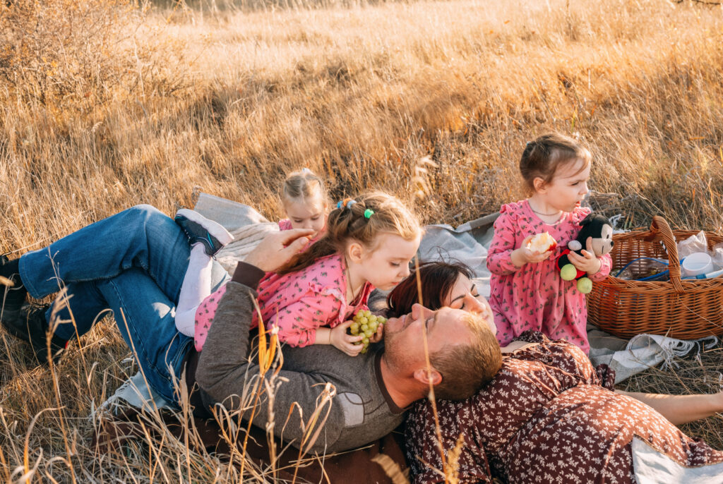 quality family time triple fun with triplets nature picnic warm autumn day 1