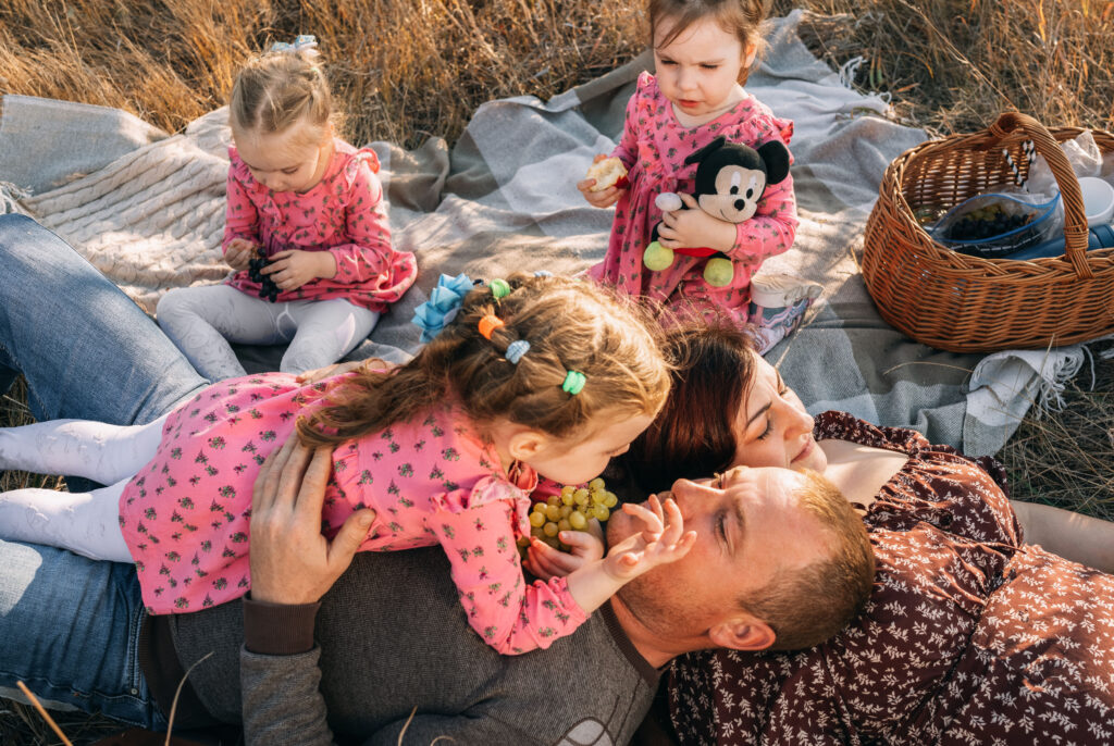 quality family time triple fun with triplets nature picnic warm autumn day 2